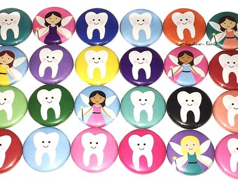 Tooth Fairy Magnet, 1", 1.25", Button Magnet, Fairy Magnet, Party Favor, Tooth Fairy Theme, Tooth Fairy Decor, Dental, Oral Care, DT006