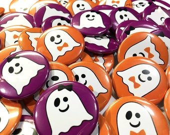 Ghost, Gender Reveal, Orange, Purple, 1.25", 1.5", 2.25", Pinback Button, Baby Shower, Baby Reveal, Halloween, Boy or Girl, VB109, VB156