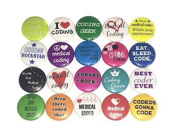 Medical Coding Magnet, 1", 1.25", 1.5", Button Magnet, Medical Coder, Coding Theme, Coding Decor, Medical Theme, Medical Decor, Coder, MP017