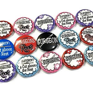 Surgeon, 1&quot;, 1.25&quot;, Button, Surgeon Party Favor, Surgeon Theme, Surgeon Decor, Surgeon Gift, Surgery, Craft Supply, Flatback, Pinback, SR004
