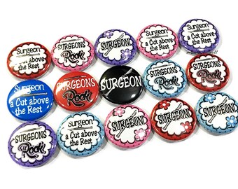Surgeon, 1", 1.25", Button, Surgeon Party Favor, Surgeon Theme, Surgeon Decor, Surgeon Gift, Surgery, Craft Supply, Flatback, Pinback, SR004