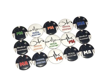 Male MA, 1", 1.25", Button, Medical Assistant, Male MA Theme, Male MA Decor, Male Ma Gift, Ma Appreciation, Flatback, Pinback, Badge, MA002