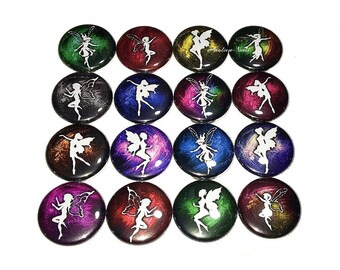 Fairy Magnet, Enchantment, 1", 1.25", 1.5", 2.25", Button Magnet, White Fairy, Fairy Silhouette, Fairy Theme, Fair Decor, Party Favor, MC013