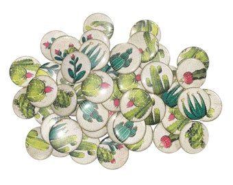 Cactus, 1", 1.25", 1.5", 2.25", Button,  Cactus, Cactus Theme, Cactus Decor, Party Favor, Plant, Flower, Desert, Flatback, Pinback, PF002