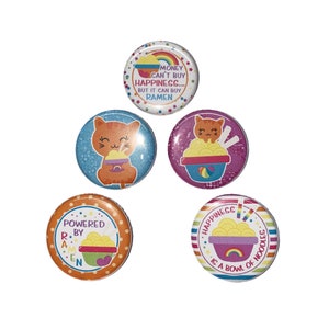 Noodle, Cat, Imperfect, 1.25&quot; Pinback Button, 5 Buttons, Ready to Ship, FD029