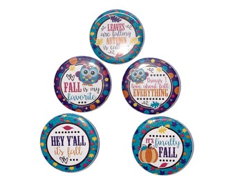 Fall Magnet, 1", 1.25", 1.5", 2.25", Button Magnet, Pumpkin Magnet, Pumpkin, Fall, Pumpkin Theme, Fall Theme, Owl, Party Favor, FL001
