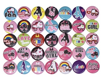 Roller Skate Magnet, 1", 1.25", 1.5", Button Magnet, Skate Magnet, Roller Skate Party, Skate Gift, Skating Birthday, Party Favor, SK003