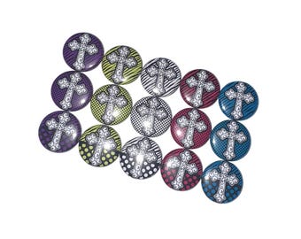 Crosses, Cross, 1", 1.25", 1.5", 2.25", Button, Cross Button, Cross Theme, Cross Decor, Sunday School, Christian, Flatback, Pinback, FT030