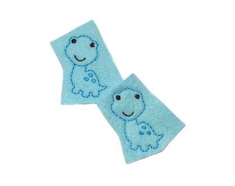 Dinosaur Felt, 2 Felts, Aqua, Unfinished, Craft Supply, Size 1 of 3, EMB114