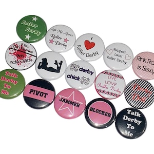 Roller Derby, 1&quot;, 1.25&quot;, 1.5&quot;, Button, Derby, Gift, Roller Derby Theme, Party Favor, Roller Derby Decor, Skate, Flatback, Pinback, SK015