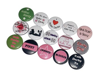 Roller Derby, 1", 1.25", 1.5", Button, Derby, Gift, Roller Derby Theme, Party Favor, Roller Derby Decor, Skate, Flatback, Pinback, SK015