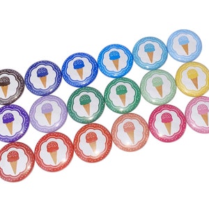 Ice Cream, 1&quot;, 1.25&quot;, 1.5&quot;, 2.25&quot;, Button, Ice Cream Theme, Ice Cream Decor, Ice Cream Gift, Ice Cream Flatback, Ice Cream Pinback, FD052
