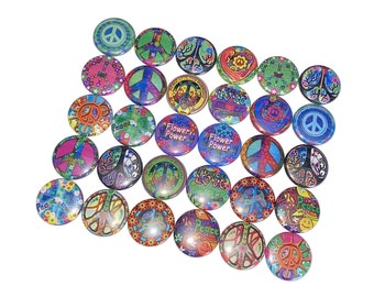 Peace, 1", 1.25", 1.5", 2.25", Button, Peace Sign, Peace Flatback, Peace Pinback, Peace Pin, Peace Decor, Peace Theme, Peace Badge, DC016