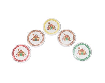 Gingerbread Magnet, Treats, 1", 1.25", 1.5", 2.25", Button Magnet, Gingerbread House, Gingerbread, Christmas, Christmas Theme, Xmas, X045