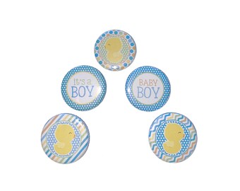 It's a Boy, Duck, 1", 1.25", 1.5", Button, Baby Shower Decor, Duck Theme, Baby Boy Decor, Party Favor, Boy, Flatback, Pinback, Pin, VB003