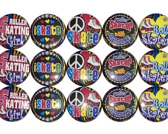 Roller Skate Magnet, 1", 1.25", Button Magnet, Skate Magnet, Roller Skate, Birthday, Skating, Skate Gift, Skate, Skate Party Favor, SK009