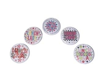 Lunch Lady, 1", 1.25", 1.5", 2.25", Button, Lunch, Lunch Lady Gift, Cafeteria, Lunch Lady Decor, Lunch Lady Theme, Flatback, Pinback, PR005