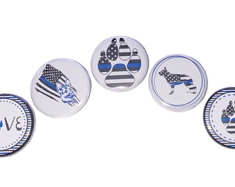 Law Enforcement Magnet, 1", 1.25", 1.5", 2.25", Button Magnet, Police Theme, Law Enforcement Theme, Dog Magnet, Dog Paw, Paw Magnet, LE022