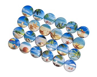 Beach, 1", 1.25", 1.5", 2.25", Button, Beach Decor, Beach Theme, Beach, Cruise Theme, Tropical Decor, Party Favor, Flatback, Pinback, TS009