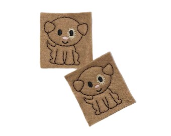 Dog Felt, 2 Felts, Brown, Unfinished, Craft Supply, Size 1 of 3, EMB118