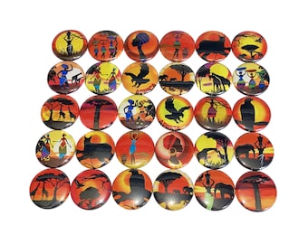 Africa Magnet, 1", 1.25", 1.5", 2.25", Button Magnet, Africa Theme, Africa Decor, Sunset Magnet, Sunset, TS024