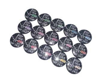 EKG, 1", 1.25", 1.5", Button, Medical Theme, Flat Line, Party Favor, Heartbeat, Electrocardiogram, Craft Supply, Flatback, Pinback, MP011