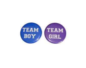 Gender Reveal, Royal Blue, Purple, 1.25", 1.5", 2.25", Pinback Button, Baby Reveal, Baby Shower, Team Boy, Team Girl, Vote, VB090, VB122