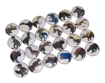 Dinosaur, 1", 1.25", 1.5", 2.25", Button, Dinosaur Decor, Dinosaur Theme, Party Favor, Prehistoric, Flatback, Pinback, Pin, Badge, DU002