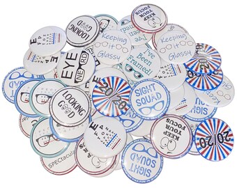 Eye Exam, 1", 1.25", 1.5", 2.25", Button, Ophthalmology, Eye Theme, Eye Care, Eye Chart, Eyes, Ophthalmologist, Flatback, Pinback, MP029