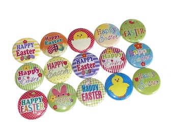 Easter, 1", 1.25", Button, Easter Theme, Easter Decor, Easter Party Favor, Easter Egg, Easter Gift, Easter Chick, Flatback, Pinback, EA002