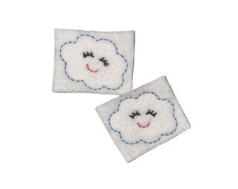 Cloud Felt, 2 Felts, White, Unfinished, Craft Supply, Weather Theme, Size 1 of 4, EMB125