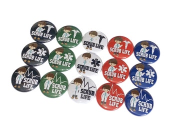 Male Srub Tech, 1", 1.25", Button, Scrub, Surgical Theme, Party Favor, Surgical Tech Theme, Scrub Tech, Flatback, Pinback, Pin, Badge, SR007