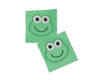 Frog Felt, 2 Felts, Frog Patch, Green, Unfinished, Craft Supply, Spring, Spring Theme, Frog, Size 1 of 3, EMB045