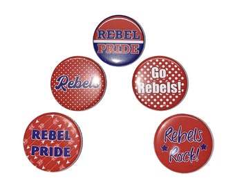 Rebel Magnet, Blue, Red, 1", 1.25", Button Magnet, Rebel Theme, Rebel Decor, Party Favor, Magnet, SM039