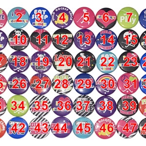 Field Hockey, 1", 1.25", 1.5", Button, Field Hockey Theme, Field Hockey Decor, Party Favor, Birthday, Flatback, Pinback, Pin, Badge, SE033 image 3