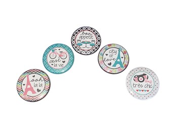 Paris Magnet, 1", 1.25", 1.5", 2.25", Button Magnet, Paris Decor, Paris Theme, Party Favor, Cafe, Eiffel Tower, Camera, Bike, Gift, TS020