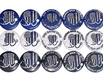 Police Magnet, Nurse Magnet, 1", 1.25", Button Magnet, Nurse, Police Support, Law Enforcement, Support Police, Police Badge, LEO, LE012