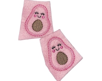 Avocado Felt, 2 Felts, Avocado, Pink, Unfinished, Craft Supply, Avocado Patch, Size 1 of 3, EMB097