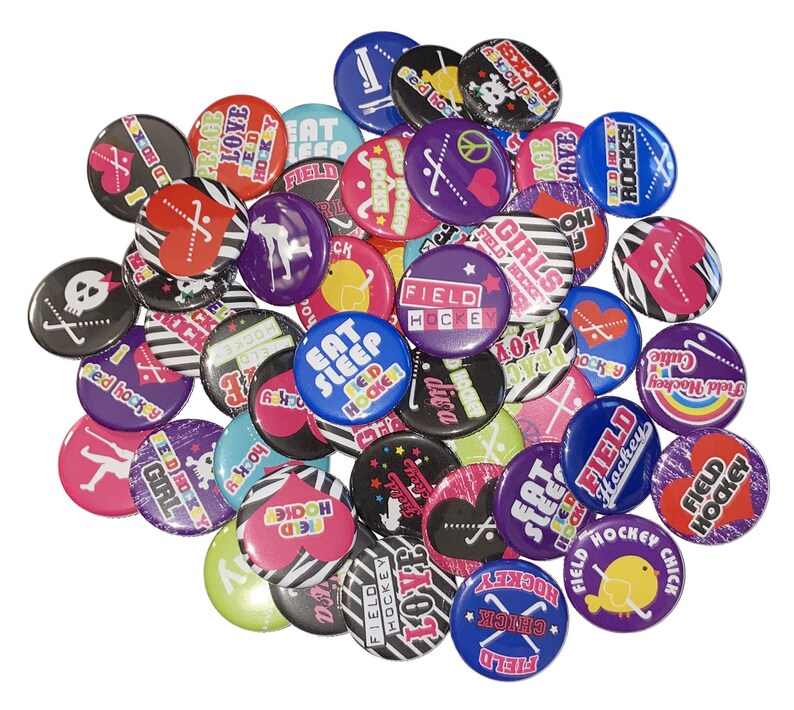 Field Hockey, 1", 1.25", 1.5", Button, Field Hockey Theme, Field Hockey Decor, Party Favor, Birthday, Flatback, Pinback, Pin, Badge, SE033 image 7