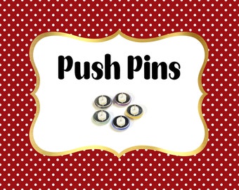 Push Pins, Thumb Tacks, 1", 1.25", 5 Buttons, Planner Decor, Planning, Bulletin Board, Office Supply, Office Decor, Calendar Decor, Tacks