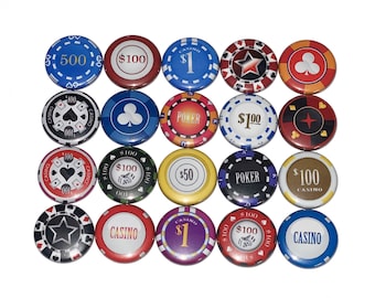 Poker Magnet, 1", 1.25", 1.5", 2.25", Button Magnet, Poker Decor, Poker Theme, Poker, Party Favor, Gambling Theme, Gambling Decor, GM010