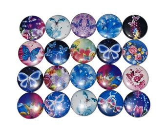 Butterfly Magnet, 1", 1.25", 1.5", 2.25", Button Magnet, Butterfly Gift, Butterfly Decor, Butterfly Theme, Butterfly, Butterfly Decor, B014