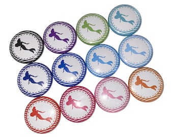 Mermaid, 1", 1.25", 1.5", 2.25", Button, Mermaid Theme, Mermaid Decor, Mermaid Party Favor, Mermaid Pinback, Mermaid Flatback, GR017