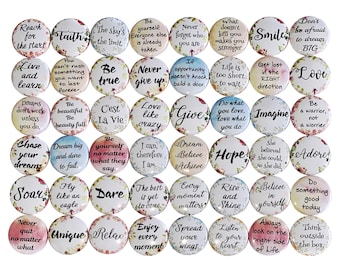 Inspirational Magnet, Quotes, 1", 1.25", 1.5", 2.25", Button Magnet, Encouragement, Mental Health, Motivational Word, Positive Sayings, Q021