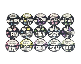 OB Nurse Magnet, 1", 1.25", Button Magnet, Nurse Theme, Party Favor, Nurse Magnet, OB/GYN, Scn, Crna, Rn, Unit Coordinator, Ob Tech, OB005