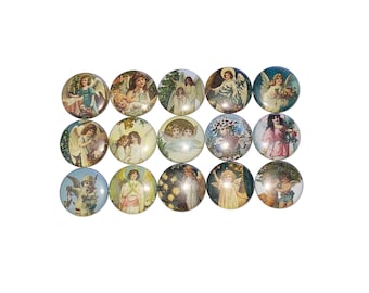 Winter Angel Magnet, 1", 1.25", Button, Christmas Angel, Xmas Angel, Holiday, Angel Magnet, Christmas Magnet, Winter Magnet, Angel, X033