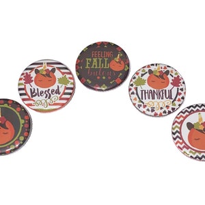 Fall Magnet, 1&quot;, 1.25&quot;, 1.5&quot;, Button Magnet, Unicorn, Pumpkin Magnet, Fall Magnet, Pumpkin Theme, Pumpkin, FL010