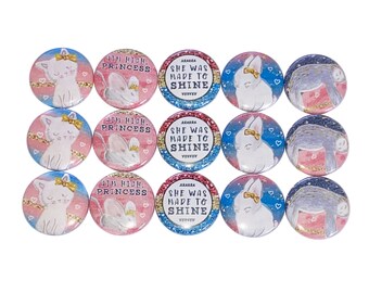 Rabbit, Mouse, Sloth, Cat, 1", 1.25", 1.5", 2.25", Button Magnet, Bunny Magnet, Cat Magnet, Sloth Magnet, Mouse Magnet, Animal Magnet, A030