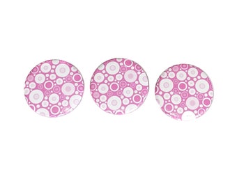 Pink Dots, 1", 1.25", Button, Pink, White, Pink Decor, Pink Theme, Pink Party Favor, Pink Gift, Pink Craft Supply, Flatback, Pinback, BK009