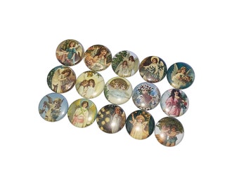 Winter Angel, 1", 1.25", Button, Christmas Angel, Xmas Angel, Angel Button, Angel Pin, Angel Flatback, Angel Craft, Angel Pinback, X033